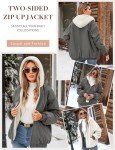 Oleda Zip Up Hoodies for Women Sherpa Fleece Winter Jacket Hoodie Reversible Long Sleeve Casual Sweatshirt Coat with Pockets