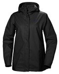 Helly Hansen Women's Moss Hooded Fully Waterproof Windproof Raincoat Jacket, 990 Black, Medium