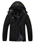 JHMORP Women's Winter Ski Snow Jacket Waterproof Windproof Fleece Lined Raincoat Winter Coat with Hood (Black,CA L)