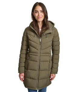 Tommy Hilfiger Women's Every Day Essential Long Lightweight Coat, Juniper, Large