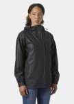 Helly Hansen Women's Moss Hooded Fully Waterproof Windproof Raincoat Jacket, 990 Black, Medium