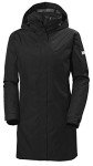 Helly Hansen Women's Aden Insulated Waterproof Windproof Breathable Long Length Packable Hood Rain Coat Jacket, 990 Black, Medium