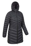 Mountain Warehouse Florence Womens Long Jacket - Padded Winter Coat Jet Black Womens Size 12 US