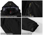 JHMORP Women's Winter Ski Snow Jacket Waterproof Windproof Fleece Lined Raincoat Winter Coat with Hood (Black,CA L)