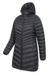 Mountain Warehouse Florence Womens Long Jacket - Padded Winter Coat Jet Black Womens Size 12 US