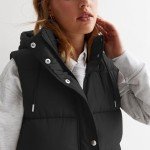 Prime Big Deal Days WUANDIXFA Jackets for Women Sleeveless Thermal Over Coat Warm Puffer Quilted Vest Water Resistant Long Jackets