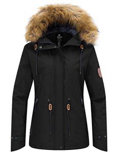 Wantdo Women's Winter Jacket Ski Jacket Winter Coat Mountain Snowboarding Jackets Black M