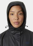 Helly Hansen Women's Moss Hooded Fully Waterproof Windproof Raincoat Jacket, 990 Black, Medium