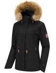 Wantdo Women's Winter Jacket Ski Jacket Winter Coat Mountain Snowboarding Jackets Black M