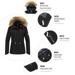 Wantdo Women's Winter Jacket Ski Jacket Winter Coat Mountain Snowboarding Jackets Black M