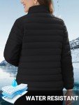 TACVASEN Puffer Coats for Women Lightweight Quilted Jacket Stand Collar Warm Winter Jacket Packable Down Jackets with 4 Pockets Black, M