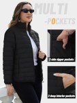 TACVASEN Puffer Coats for Women Lightweight Quilted Jacket Stand Collar Warm Winter Jacket Packable Down Jackets with 4 Pockets Black, M