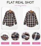 Dokotoo Hooded Shacket Jacket Women Fashion Plaid Flannel Shirts Fleece Lined Long Sleeve Button Up Jackets Sherpa Fuzzy Thick Coats Vintage 2023 Fall Warm Winter Oversized Coat Outwear Blue M
