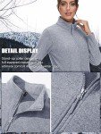 TACVASEN Fleece Jacket Women Full Zip Polar Fleece Jacket Womens Zip Up Jackets for Women Athletic Light Jackets for Women Light Grey S