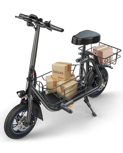 Powerful Electric Scooter with Seat and Storage