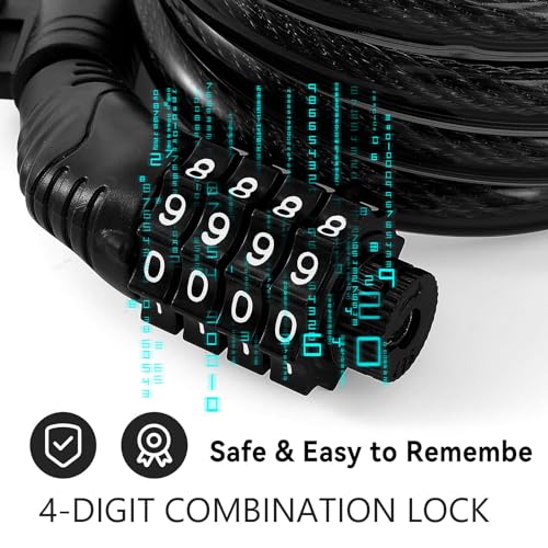 Secure 4ft Combination Lock for Electric Scooters