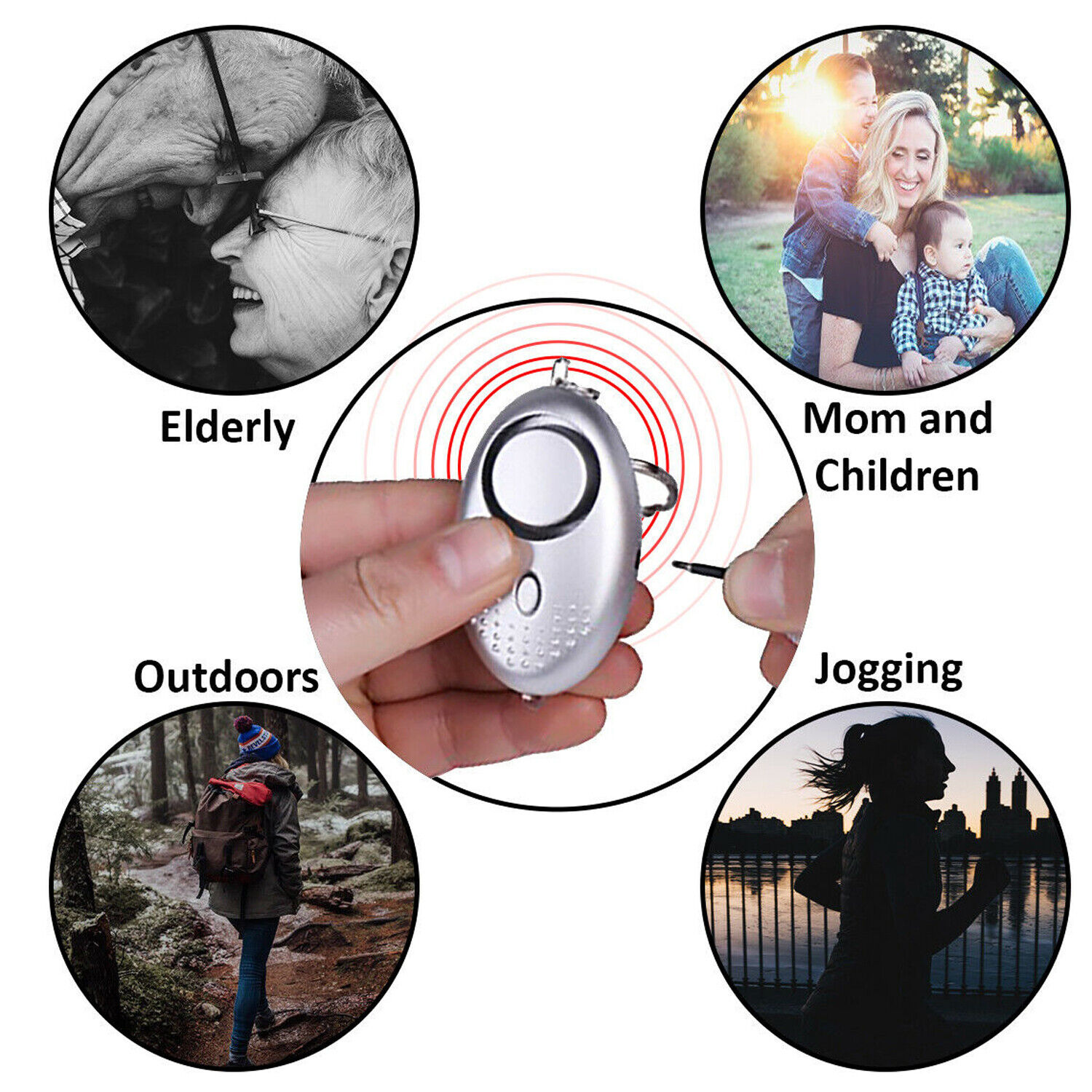 Loud Keychain Personal Alarm with LED Light