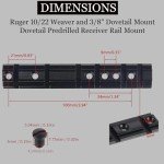 GOTICAL Ruger 10/22 Dovetail Rail Mount Adapter