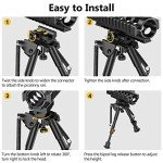 CVLIFE 6-9 Inch Adjustable Picatinny Bipod