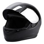 TCMT Gloss Black DOT Flip-Up Motocross Helmet