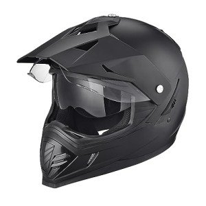AHR Matte Black Full Face Motocross Helmet