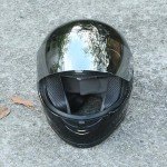 TCMT Gloss Black DOT Flip-Up Motocross Helmet