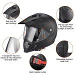 AHR Matte Black Full Face Motocross Helmet