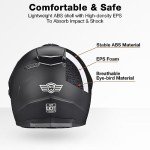 AHR Matte Black Full Face Motocross Helmet
