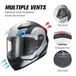 JQF Gear DOT Approved Full Face Motocross Helmet