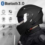 ILM Bluetooth Flip-Up Motocross Helmet - Matte Black