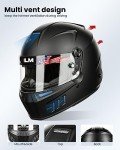 ILM Lightweight Full Face Racing Helmet, Black