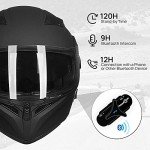 ILM Bluetooth Flip-Up Motocross Helmet - Matte Black