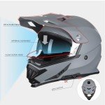 Triangle Full Face Motocross Helmet with Sunshield