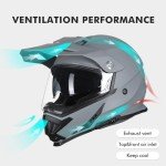 Triangle Full Face Motocross Helmet with Sunshield