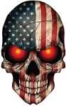 American Flag Skull Stickers for Bikes - 2 Pack