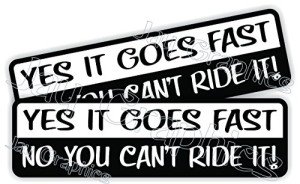 Motocross Helmet Decals - Yes It Goes Fast