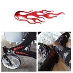 HONBAY 4PCS Red and Black Flame Helmet Stickers