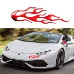 HONBAY 4PCS Red and Black Flame Helmet Stickers