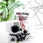 HONBAY 4PCS Red and Black Flame Helmet Stickers