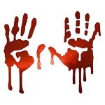 Reflective Bloody Hands Decals for Helmets & Bumpers