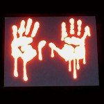 Reflective Bloody Hands Decals for Helmets & Bumpers