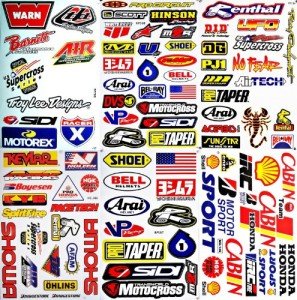 Motocross Helmet Vinyl Decals Stickers Set of 6
