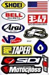 Motocross Helmet Vinyl Decals Stickers Set of 6