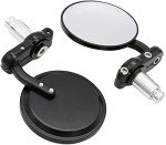 Universal 3" Round Black Handlebar Motorcycle Mirrors