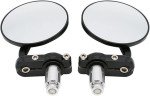 Universal 3" Round Black Handlebar Motorcycle Mirrors