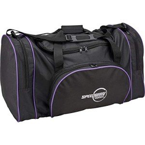 Black Racing Gear Duffel Bag with Padded Strap
