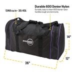 Black Racing Gear Duffel Bag with Padded Strap