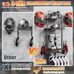 3-Tier Helmet Wall Mount and Gear Rack