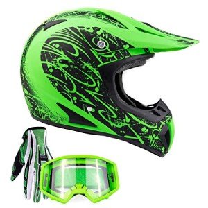 Typhoon Adult MX Helmet Combo - Matte Green