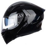 Bright Black Dual Visor Full Face Motocross Helmet